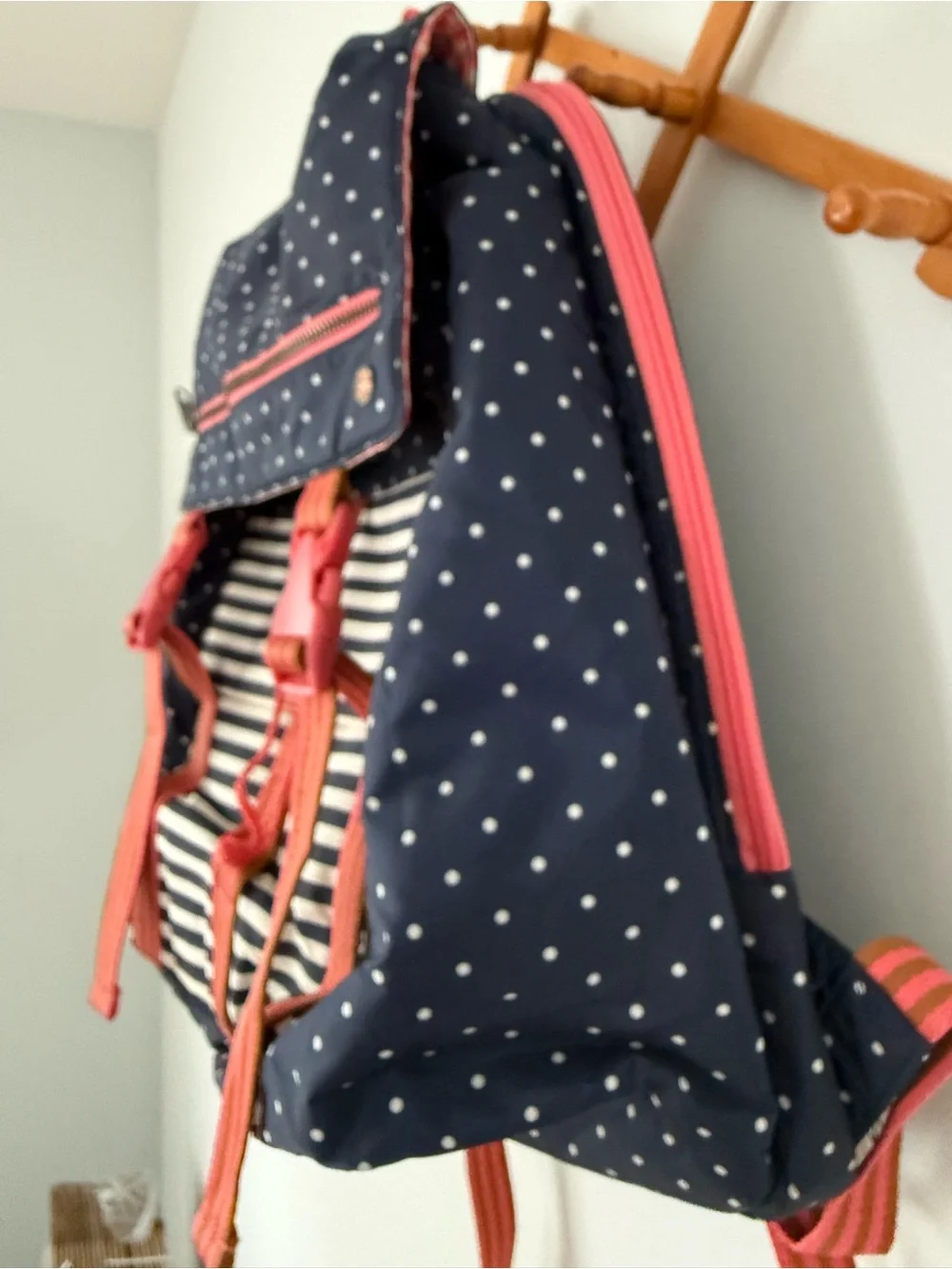 Matilda Jane 435 A+ Navy Blue & Pink gingham Backpack